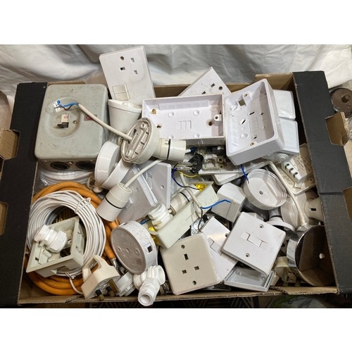 922 - Large selection of used electrical items to include sockets, switches, back boxes, ceiling drops and... 