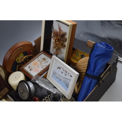 915 - Large selection of household items to include place mats pictures, ash trays, coasters, door stop an... 