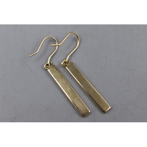 25 - Pair of 10ct Gold Drop Earrings. Complete with Presentation Box.