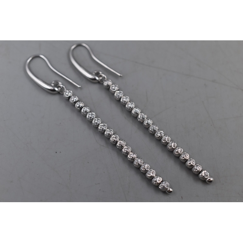 29 - Pair of Italian Silver 925 Diamante Drop Earrings