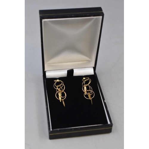 33 - Pair of Gold 375 (9ct) Drop Earrings. Complete with Presentation Box