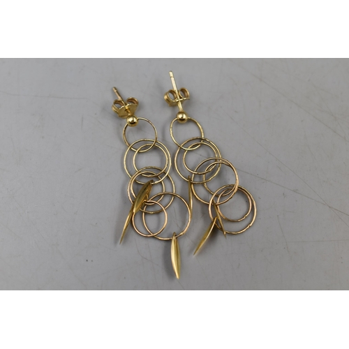 33 - Pair of Gold 375 (9ct) Drop Earrings. Complete with Presentation Box