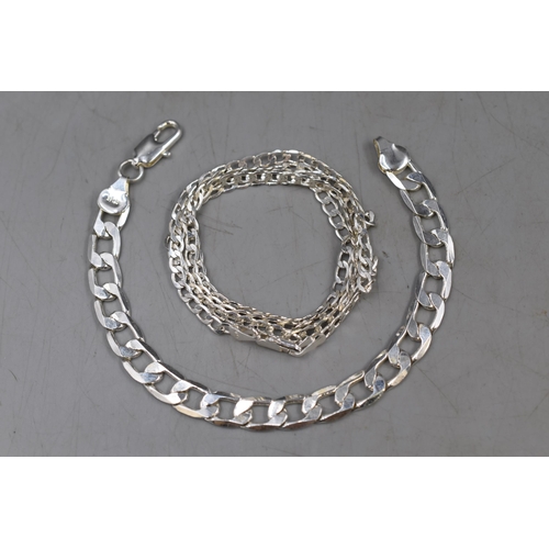 62 - Mixed Lot to include Silver 925 Curb Link Chain and Bracelet