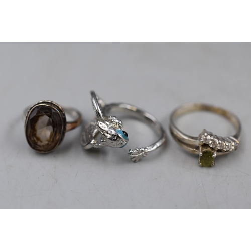 78 - Mixed Selection of Silver Rings includes Dragon From How to Train Your Dragon 