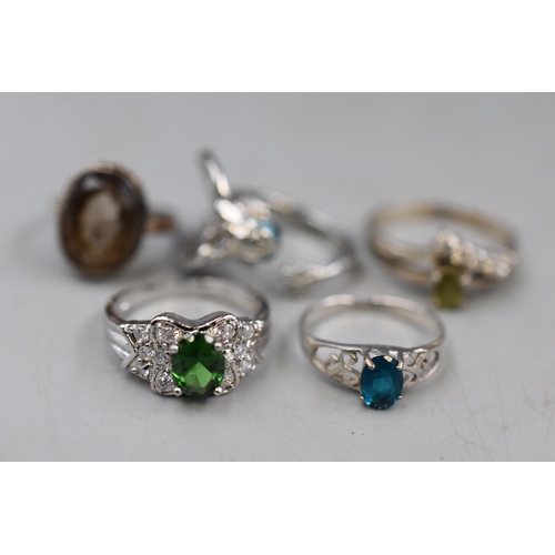 78 - Mixed Selection of Silver Rings includes Dragon From How to Train Your Dragon 