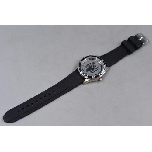 102 - Marvel Spiderman Quartz Watch with Rubberised Strap (Working)