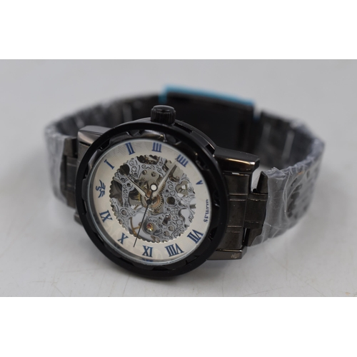 108 - A Kinetic Sewor Gents Skeleton Watch