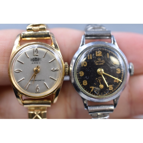 116 - Three Vintage Watches to include Dianne, Smiths De Luxe and Roman (For Spares or Repairs)