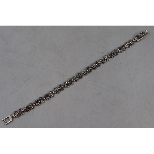 133 - Vintage Silver 925 Marcasite Bracelet