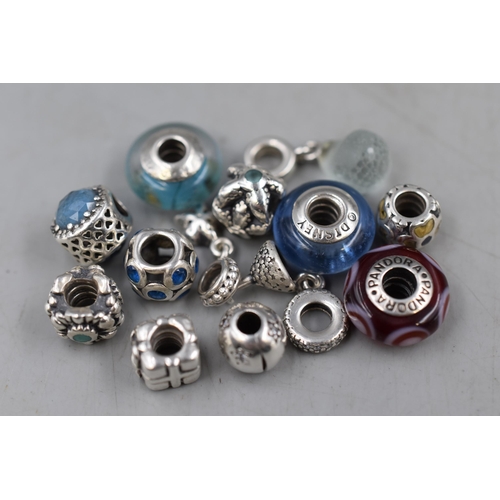 135 - Selection of 12 Silver Charms to include Pandora