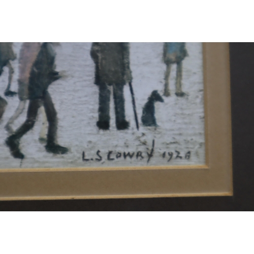 155 - A Framed and Glazed LS Lowry Print 'Coming From The Mill' Approx 17.5