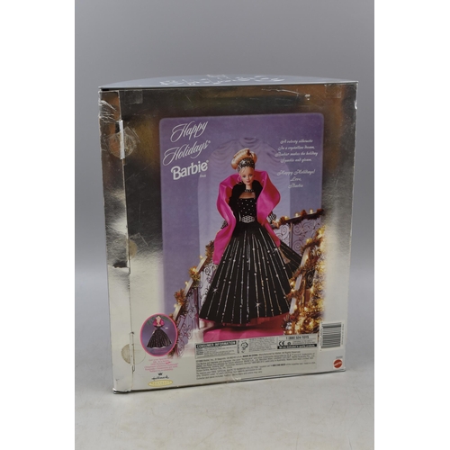 582 - Special Edition 1998 ' Happy Holidays' Barbie By Mattel, With Original Box, Doll Still Attached insi... 