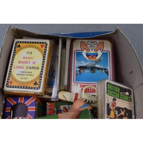 583 - A Selection of Retro Playing Cards, Top Trumps, And Games. Includes Frosties Playing Cards, British ... 