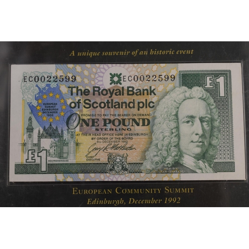 175 - The Royal Bank of Scotland 1992 European Community Summit Historic Event Banknote in Case