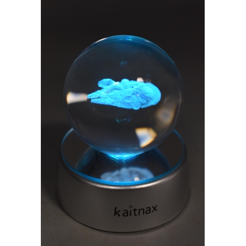 183 - Kaitnax Illuminating 3D Spaceship Paperweight in Box (Working, with batteries)