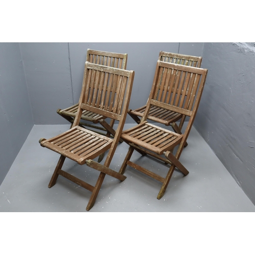 608 - Four matching Folding Hardwood Garden Chairs Branded FSC