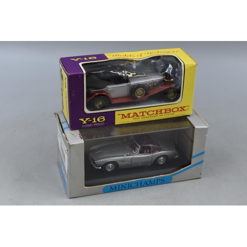 191 - Two Boxed Die Cast Cars To Include Matchbox 1928 Mercedes SS Coupe, And Minichamps BMW