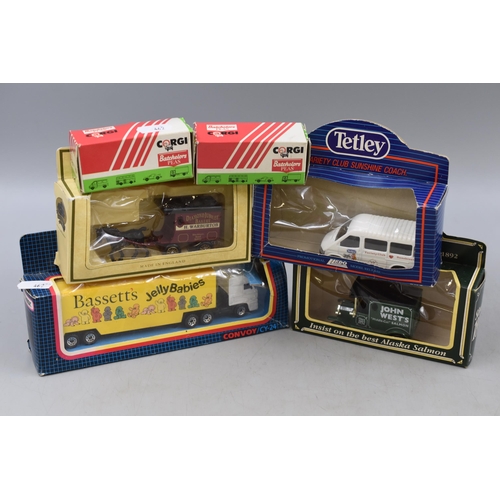 192 - A Selection of Six Boxed Advertising Die Cast Vehicles. Includes Lledo Tetley, Lledo John West, Corg... 