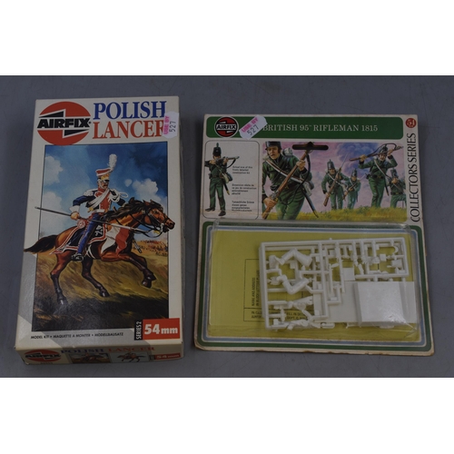 193 - Two Vintage Airfix Soldier Model Kits to include Boxed Polish lancer and British 95th Rifleman 1815