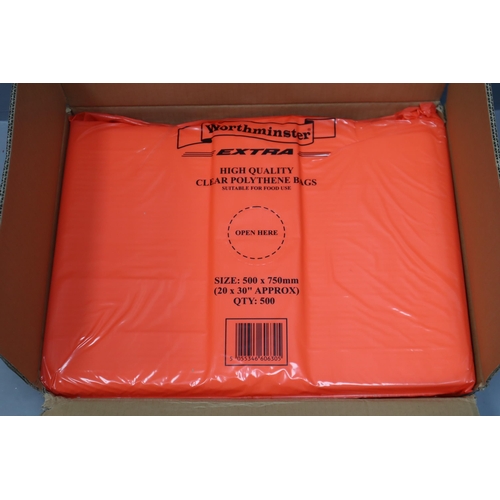 622 - 1000 Clear Polythene Food Bags, 500x750mm