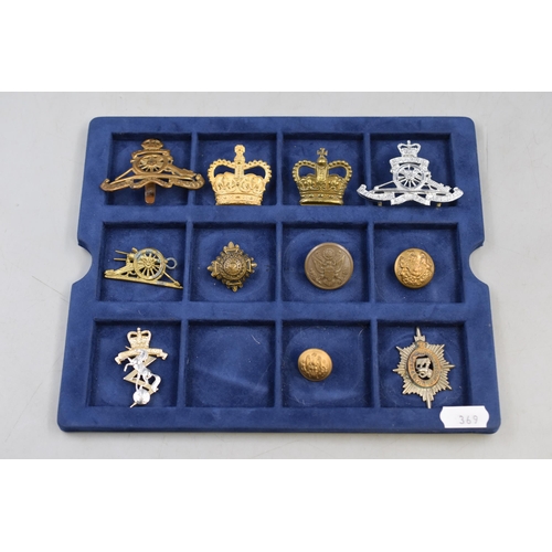 234 - Selection of Military Badges and Buttons including Royal Artillary