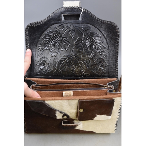 643 - Two Vintage Natural Pony Leather Handbags