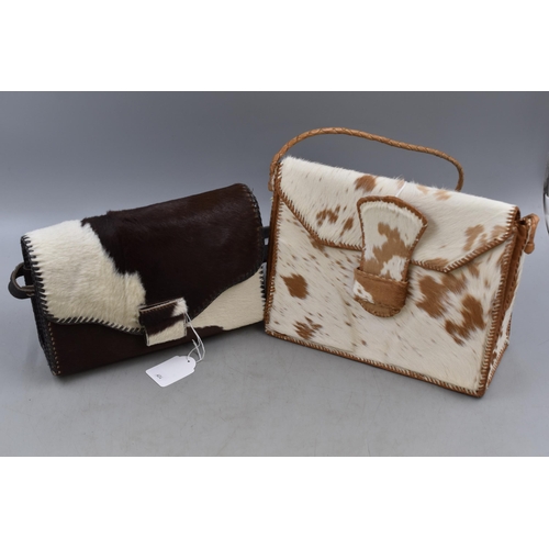 643 - Two Vintage Natural Pony Leather Handbags