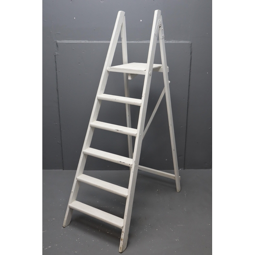 680 - Wooden Folding Ladder Approx 63