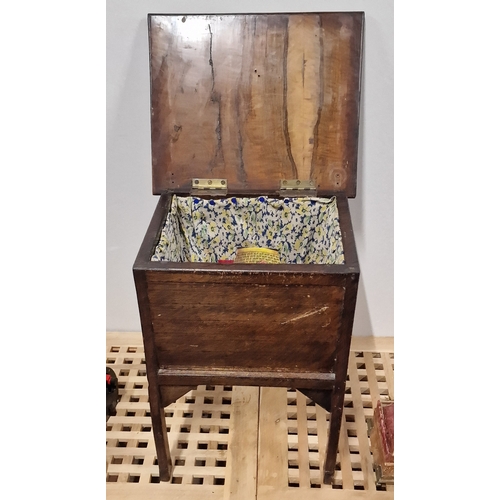 655 - Antique Sewing Box and Contents