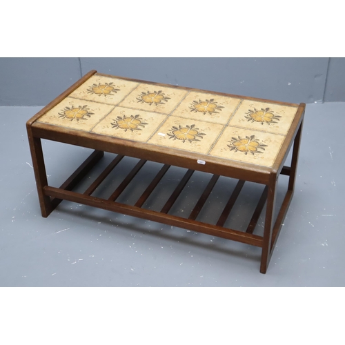 661 - A Mid-Century Style Tile Topped Coffee Table, Approx 18.5