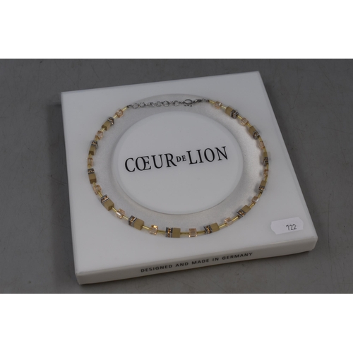 257 - Designer Coeur De Lion Gold Coloured Necklace. Complete in Box