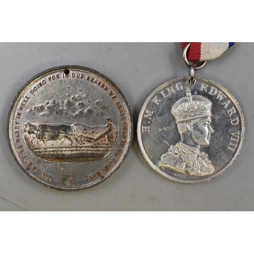 271 - Edward VIII 1937 Coronation Medal and a Liverpool Council of Education Attendance Medal From 1892