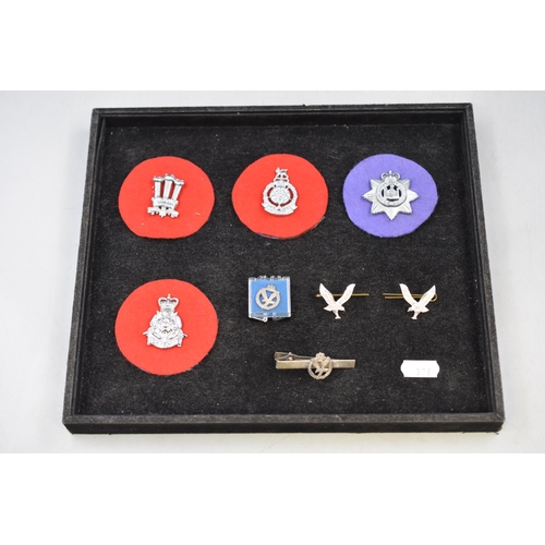 273 - Lancashire, Devonshire, Yorkshire and Welsh Air Corps Cap Badges and Tie Pin