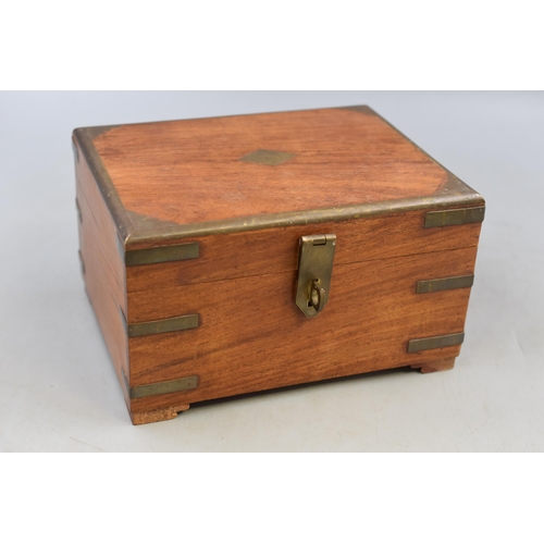 275 - Vintage Wooden Box with Brass Inlay (Approx. 8