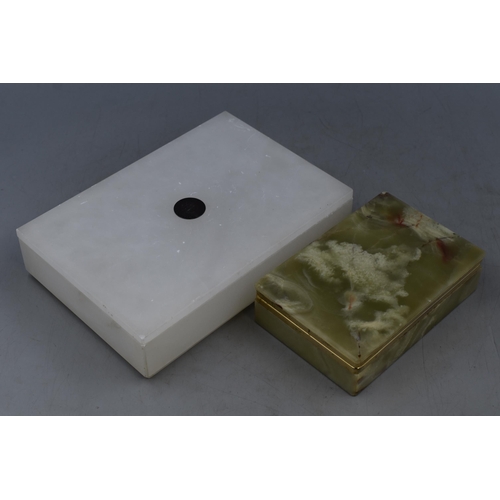 277 - Two Jewellery Boxes To Include Onyx and Brass Jewellery, And Alabaster Italian Wine Jewellery Box. L... 