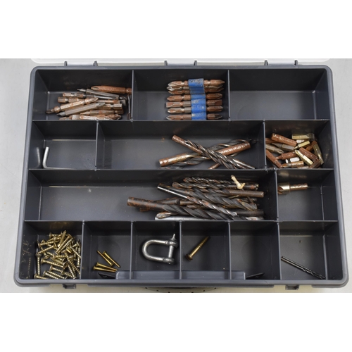 761 - Two Compartment Organiser Cases complete with Contents to include Drill Bits, Screwdriver Bits, Scre... 