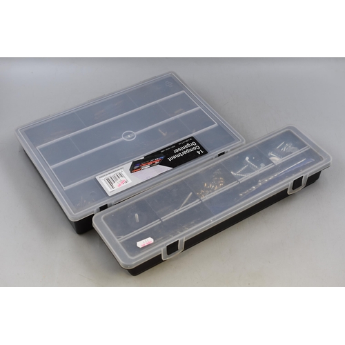 761 - Two Compartment Organiser Cases complete with Contents to include Drill Bits, Screwdriver Bits, Scre... 