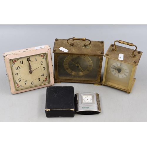 781 - Four Mantle Clocks. To Include Estyma, Westclox, Renagel, And London Clock Co