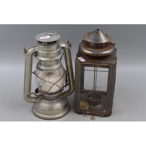 794 - Two Metal lanterns to include Camping and tealight