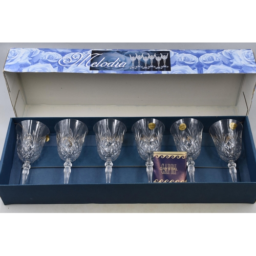 804 - Three Boxed Sets of Crystal Wine Glasses, To Include Preludio, Dartington, And Melodia