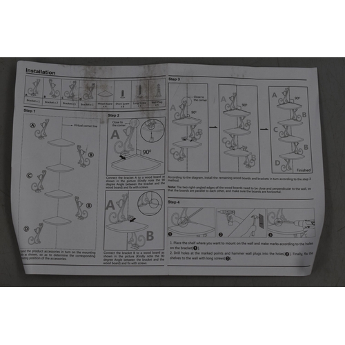 813 - Corner Shelves with Brackets, Instructions and Fixings. (Unchecked)