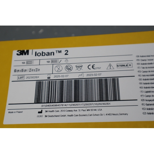 821 - Four Boxes of 3M Ioban 2 Antimicrobial Incise Drapes, Each Box Contains 10