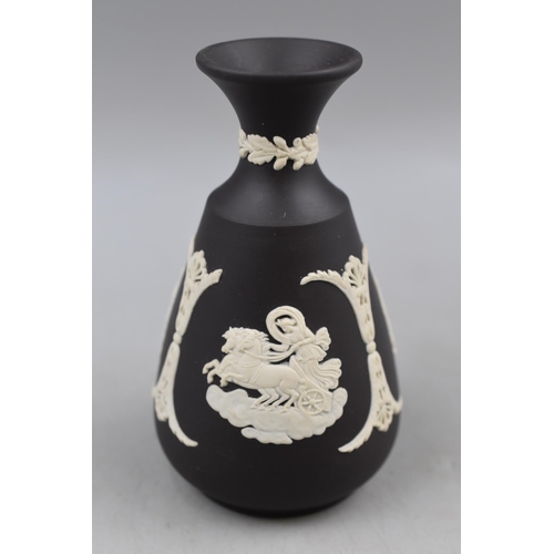 294 - A Wedgwood Black/White Jasperware Aurora and Chariot Bud Vase, Approx 5