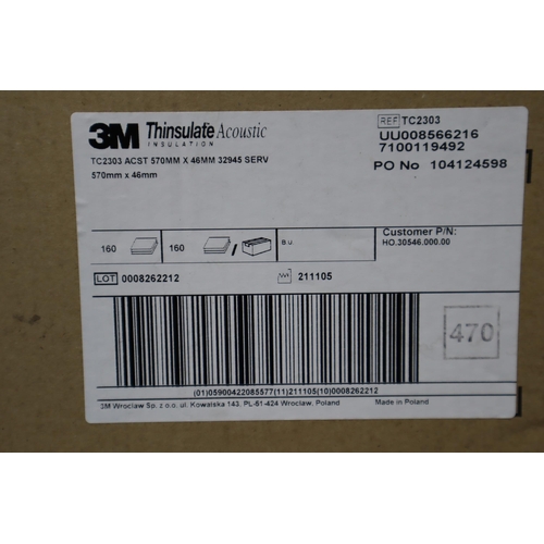 829 - A Box of 160 3M Thinsulate Acoustic Insulation Strips, 570x46mm