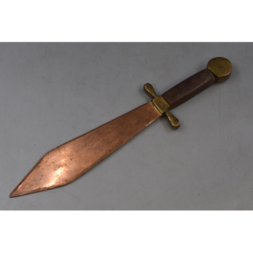 297 - A Copper and Brass Decorative Knife, Approx 13