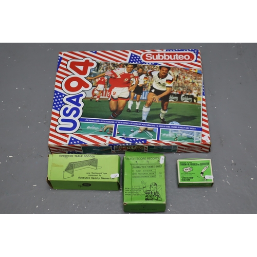 837 - 1990’s Subbuteo Game Complete in Box, Also Comes with a Selection of Vintage Subbuteo Accessor... 