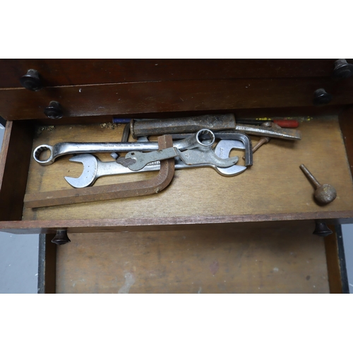 843 - Vintage Hand made Tool Box Complete with Tools Contents