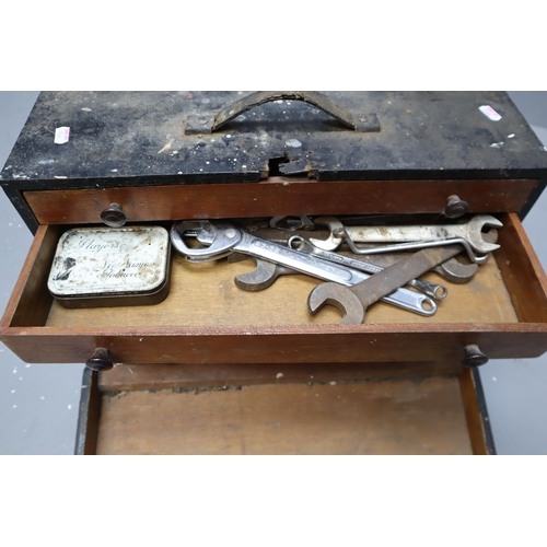 843 - Vintage Hand made Tool Box Complete with Tools Contents