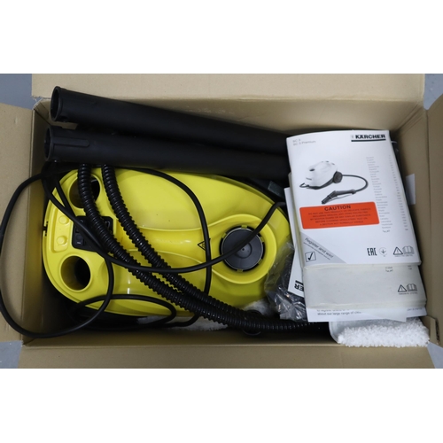 850 - Karcher SC3 steam cleaner in as new condition with attachments (looks unused) powers on when tested