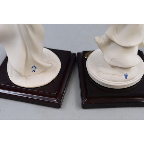 311 - Two Parian Lady Figures by Florence Giuseppe Armani, Marked (10”)